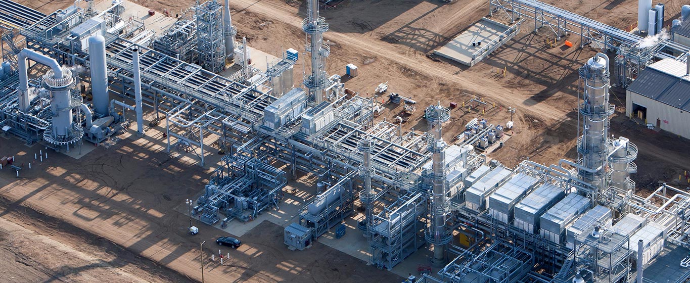 Overhead view of the Dickinson Refinery