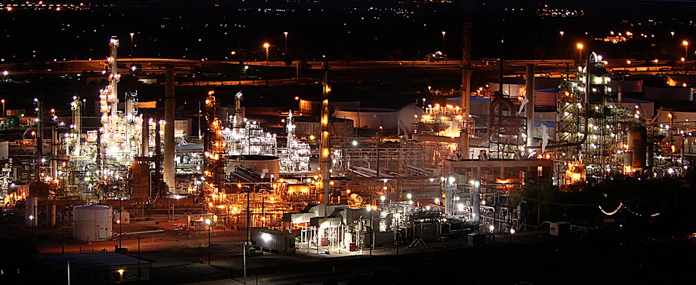 Salt Lake City Refinery at Night Salt Lake City Refinery at night from an aerial perspective